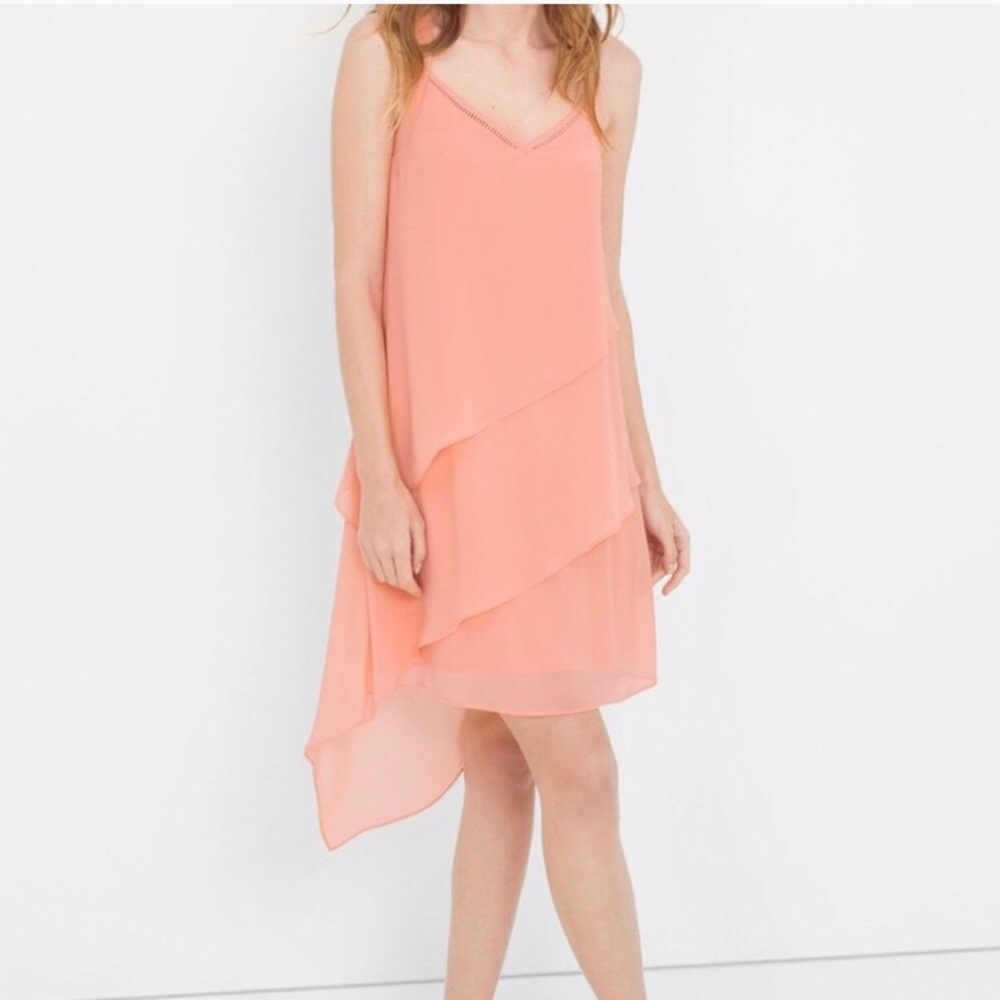 NWT WHBM Beautiful Tiered Coral Dress Size 6